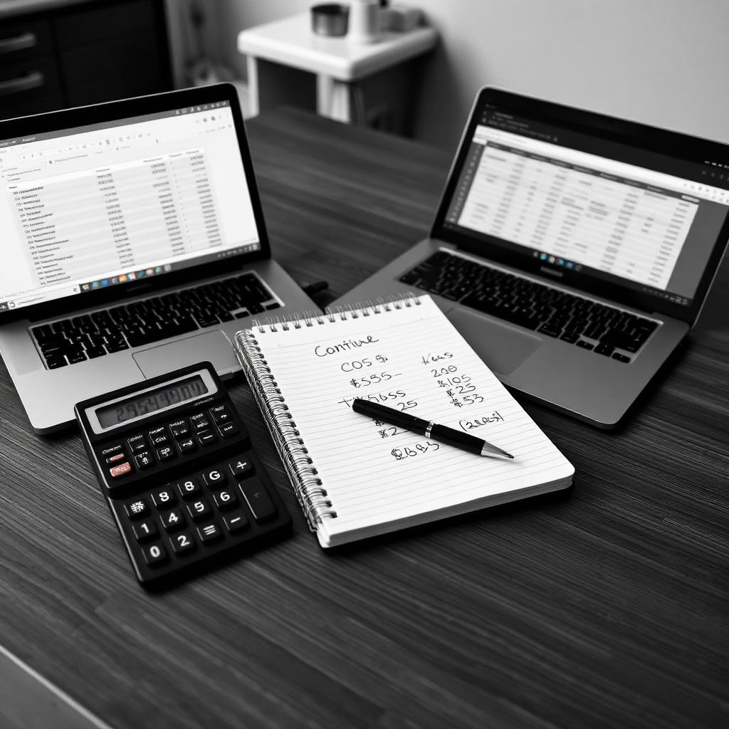 Black-and-white workspace comparing insurance verification costs
